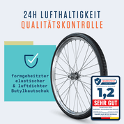 Alphatrail Schläuche Rick - 28" Tour AV: Mit "24h Lufthaltigkeit Qualitätskontrolle", formgehärteter elastischer & luftdichter Butyl-Fahrradschlauch, Auto-Ventil, Qualitätssiegel "1,2 Sehr Gut" von Warentest.