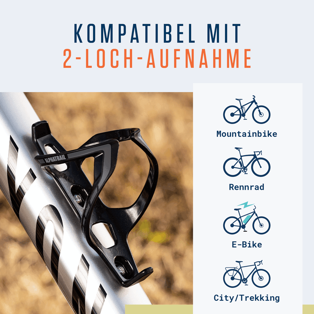 Trekkingrädern kompatibel ist. Deutsch: "Kompatibel mit 2-Loch-Aufnahme". Inklusive Anti-Bruch-Garantie.