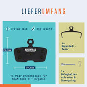 Alphatrail Bremsbeläge Hugo - SRAM Code